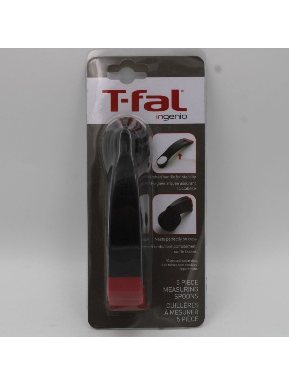 T Fal TFal Ingenio 5 Piece Measuring Spoons Set Black New Old Stock